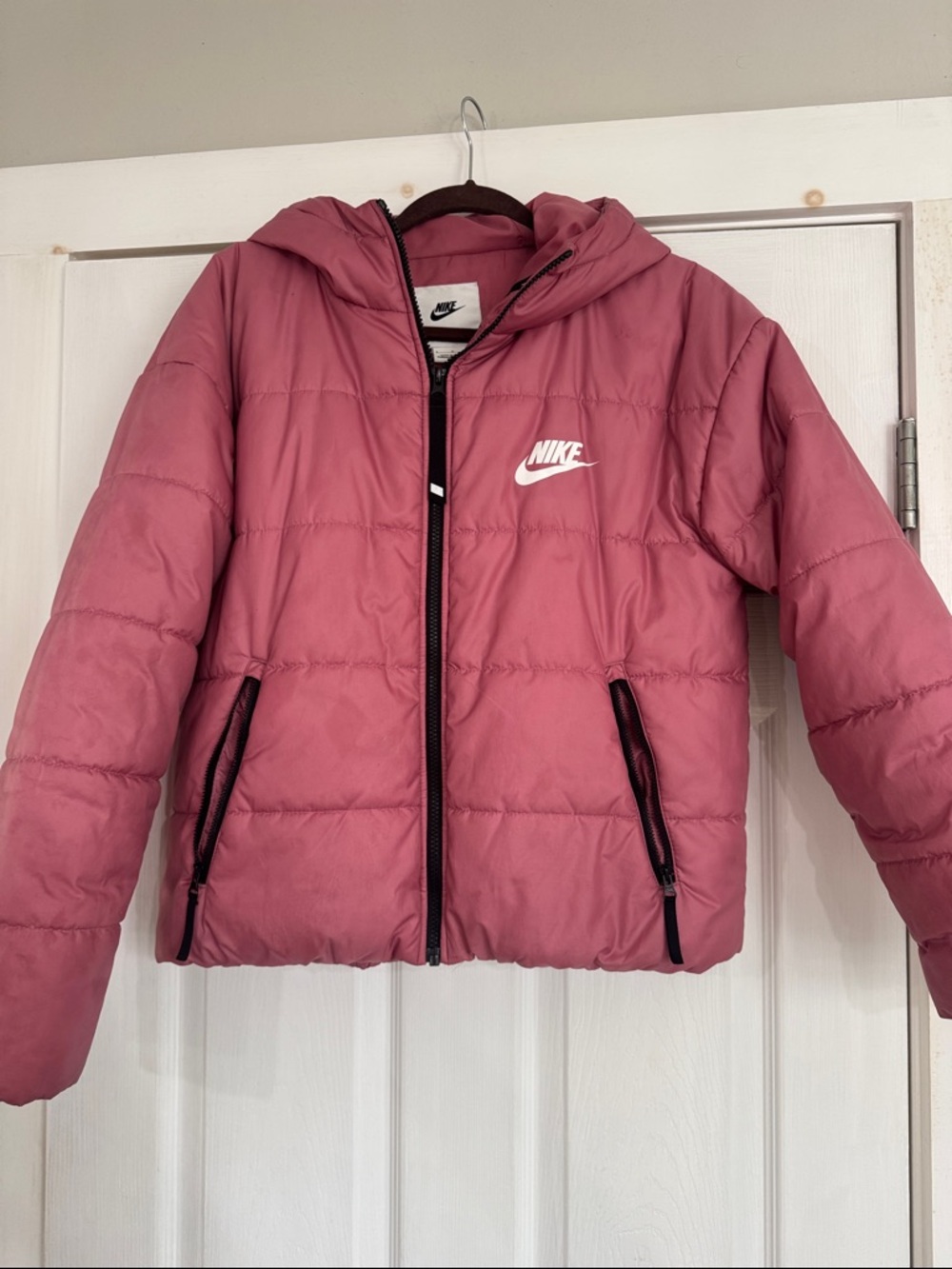Nike Rose Pink Quilted Hooded Jacket